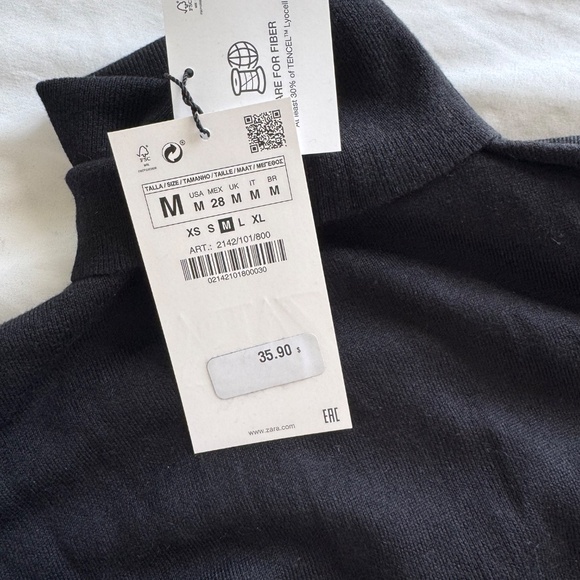 Zara Black Mock Neck Sweater | Size M | NWT - Picture 2 of 3
